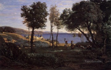 ナポリの外光付近の眺め ロマン主義 ジャン・バティスト・カミーユ・コロー Oil Paintings